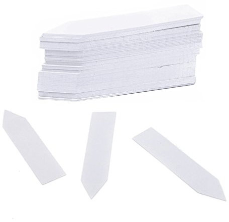 Qiorange 100Stk. Mini Plastik Pflanzenstecker Stecketiketten Beschriften Pflanzschilder Schilder 10CM * 2CM Sind Praktisch für Alle Gärtner (100 Pcs Weiß Type A)