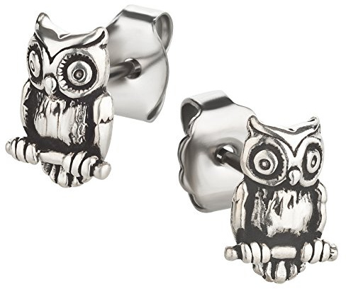 Ohrstecker Ohrringe Eule Silber 925 Sterling als Ohrschmuck mit kleiner Schmuckbox - 7K - Schmuck Geschenke für Damen, Mädchen, Jungen, Kinder und Herren