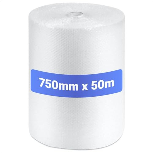 Large Roll of Bubble Wrap 750mm x 50m | 10mm Small Bubbles | Quality Strong and Great for Moving House, Removal and Storage Small Business