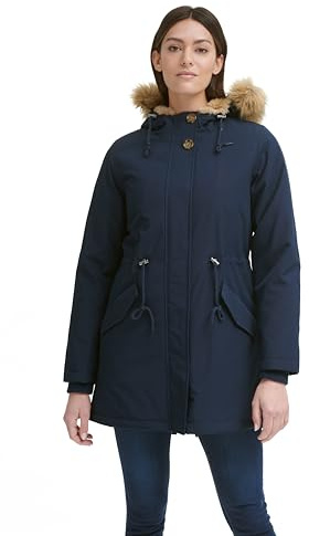 Levi's Women's Faux Fur Lined Hooded Parka Jacket (Standard and Plus Size), Navy, X-Large