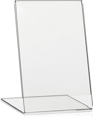 VITAdisplays® - Espositore pubblicitario a forma di L in formato verticale, in plexiglas® originale 5 pz DIN A6