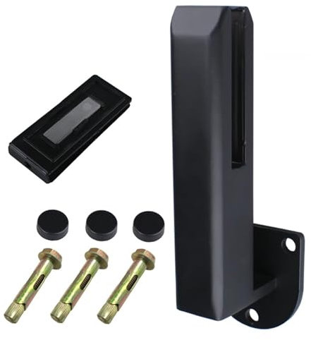 garde corps verre Clips de support en verre pour sols/escaliers, supports de serrage de garde-corps en verre noir de 21 cm de haut, clips de panneau de verre carrés de balcon de jardin de terrasse de
