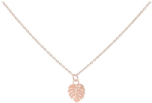 Wildcat Halskette - Monstera Leaf Kette - Roségold - Chirurgenstahl 316L - wasserfest, langlebig, hautverträglich