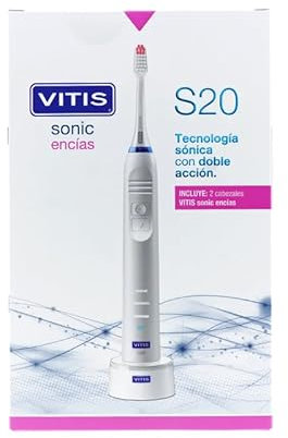 VITIS S20 Cepillo Dental Eléctrico Sónico, Tecnología de Doble Acción, 3 Modos de Cepillado, 2 Cabezales
