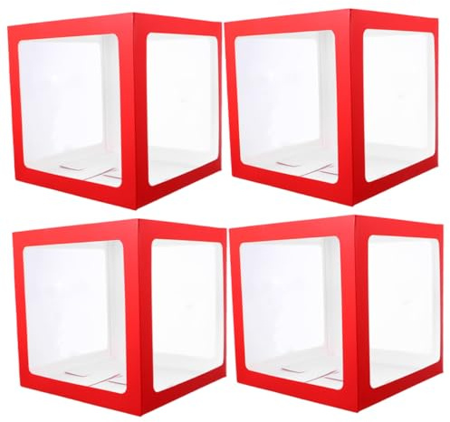 Toddmomy 4 Stück Quadratische Ballonboxen Transparent 30X30X30cm für Hochzeiten Babypartys Geburtstagsdeko Partyaccessoires Selbstgemacht Gastgeschenke