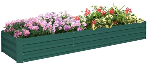 Outsunny Jardinera Exterior Grande Rectangular Macetero 240x60x30 cm Verde