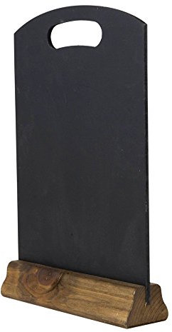 Chalkboards UK Handheld Table Top Blackboard with Plinth, Wood, Black, 31 x 21 x 4 cm