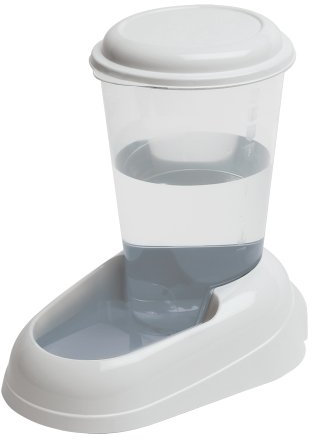 Ferplast Wasserspender für Hunde und Katzen Nadir Drinker 3 Liter für kleine und mittelgroße Hunde, Rutschfester Boden, 29,2 x 20,2 x H 28,8 cm Weiß