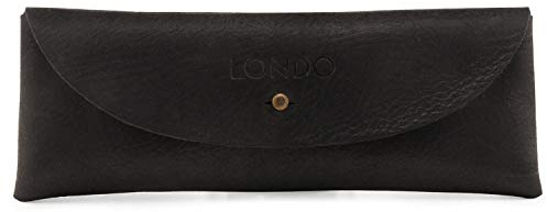Londo Étui en Cuir Véritable avec Fermeture Bouton-Pression – Trousse à Crayon, Trousse Scolaire, Étui à Stylo pour Bureau & Voyage