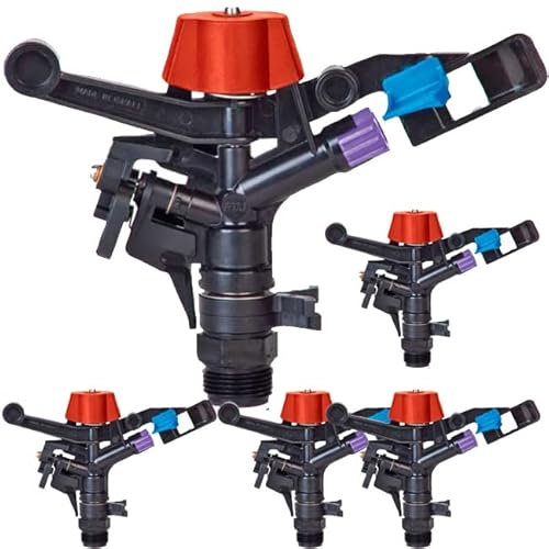 Suinga Lot de 5 ARROSEUR 5035SD agricole 3/4 réglable 0-360º. Portée du Rayon 12-14 m. Débit de 1,24-1,62 m3/Heure