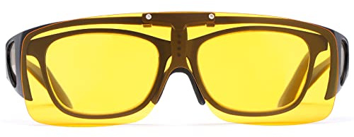 Occhiali da guida per visione notturna Occhiali da vista antiriflesso con lenti polarizzate Flip Up Occhiali da sole Shield Wrap Around Protezione UV Occhiali da vista Rettangolo per donna Uomo