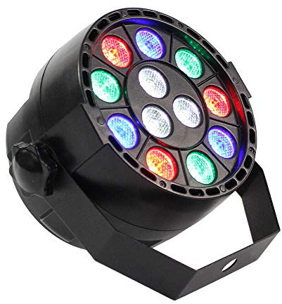 LED Par Licht Bühnenlicht,4 Stück Scheinwerfer 12x1W LED PAR Stage Light RGBW DMX Bühnenbeleuchtung Disco Licht für Stage DJ Party Show Bar Halloween Weihnachten