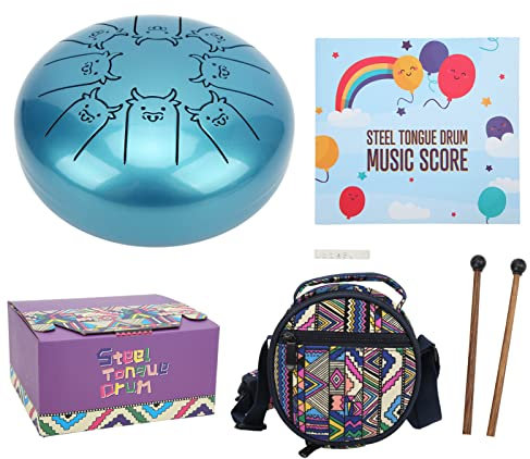 5,5 Zoll 8 Tongue Drum mit 2 Drumsticks und Drum Bag Percussion Instrument für Yoga Meditationskonzert