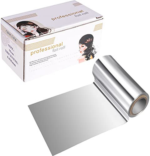 Fuyamp 1 Pack 15 M Foil Silver Hair Foil, Aluminium Hair Foil Silver Hairdressing Foil for Hair Highlighting and Coloring, 15 cm Width Hair Foil Roll Hairdressing Salon Modeling Tool(15 cm)