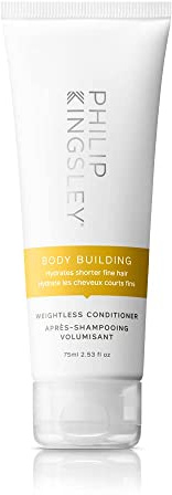 Philip Kingsley | Body Building Weightless Conditioner | Volumising Conditioner for Fine, Limp, Flat, Flyaway Short Hair | Hydrates, Thickens, Lifts and Adds Volume and Shine | 75ml