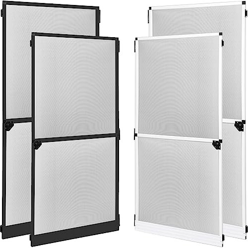 Grafner Fliegengitter Tür mit Alurahmen, Türschließer und Trittschutz, individuell zuschneidbar, Fiberglas-Gewebe, slim Fliegengitter Fliegenschutz Insektenschutz Balkontür (Anthrazit, 95 x 210 cm)