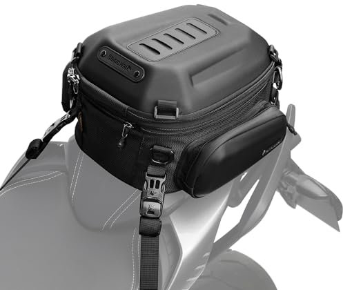 Rhinowalk Motorcycle Tail Bag Rear Seat Bag Hard Shell Waterproof 12-18L Expandable Motorbike Backpack Luggage Bag Storage Bag, Y4001Y