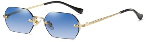 QVKUUT Rechteckig sonnenbrille rahmenlose Mode Retro Rechteck Brille Damen Herren, UV400