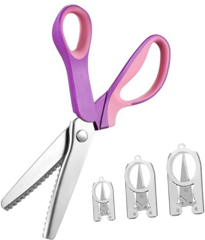 GRADENEVE 4 Stück Schere cutting mat spitzmaschine harschneidemaschiene cutting machine fadenkopf freischneider handwerkzeug schärpe -Zick-Zack-Werkzeug Griff und Edelstahlklinge