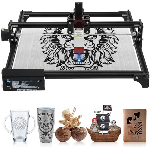 10W Laser Engraving Machine,Engraver Cutter with 0.05mm High Precision, Engraving Area 510 x 580mm,Laser Engraver,for Wood Stainless Steel Leather Boardcard