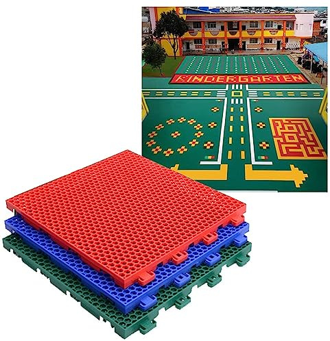 XCSCUK Piastrelle modulari ad Incastro per Pavimenti, pavimentazione Sportiva Puzzle Fai-da-Te, Palestra Campo da Basket Parco Giochi Luogo di Svago pubblico (Yellow)