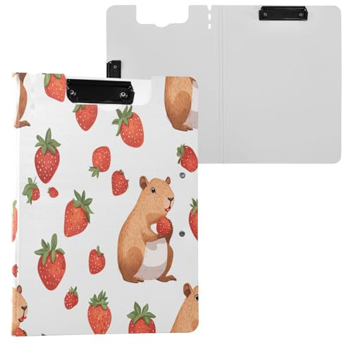 JUMBEAR Bonito portapapeles de dibujos animados A4 con clips dobles, tablero plegable con cubierta, organizador personal ligero adecuado para hospitales, oficinas, escuelas, negocios, suministros de