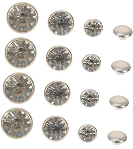 Homoyoyo 60 Pezzi Borchie Rivetti in Rame Strass Argento per Borse e Cinture, Facili da Installare Senza Sbavature, per Lavori di Artigianato Pelle Fai da Te