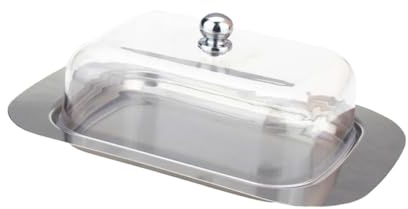 STOBAZA Caja De Mantequilla Con Tapa De Plástico Para Conservar Mantequilla De Acero Inoxidable Para Uso Cocina o Mesa De Comedor