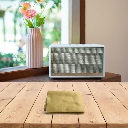 Dammduk för högtalargrillar, perfekt för förstärkare och högtalarskåp, skydd av vävt fibertyg (beige)