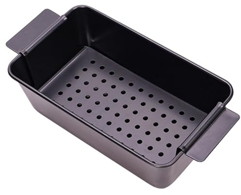 Moule à pain de viande avec bac d'égouttage Moule à pain de viande en acier au carbone antiadhésif avec égouttoir pour la cuisson du, des gâteaux, des tartes, passe au lave-vaisselle, cuiss