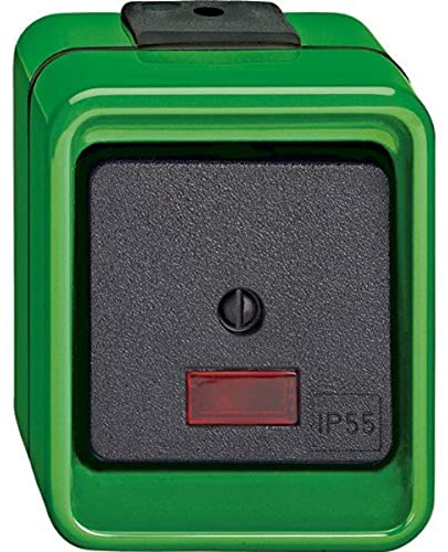 Merten 372677 Wipp-Kontrollschalter, Wechsel, grün, AGRAR