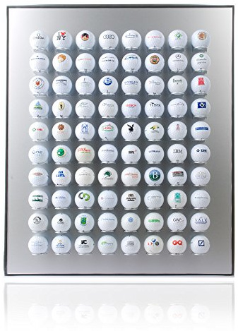 KNIX Premium golfboll set i aluminium för 80 golfbollar – monter, golfhylla monter display passionerade golfare