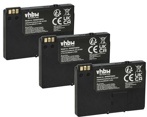 vhbw 3X Akku kompatibel mit Telekom T-Sinus 701M | 701MMS, 701A, 711MMS Handy Smartphone Telefon (850 mAh, 3,7 V, Li-Ion)