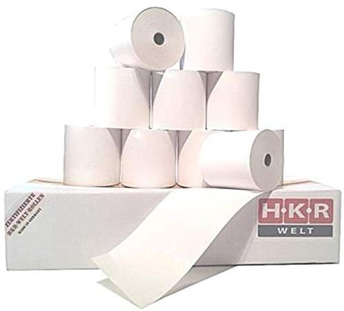 50 Thermorollen 58mm breit - 50m lang - Thermo Bonrollen 58x50x12 - Kassenrollen 58/50/12 weiss - HKR-Welt® Rollen aus 48g/m² Thermopapier