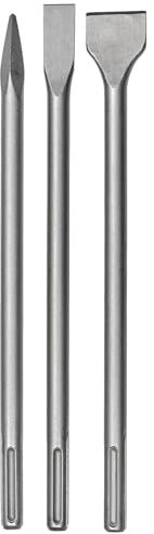 Einhell - Set di 3 scalpelli originali (accessori per martello demolitore, in acciaio, lunghezza 400 mm, attacco SDS-Max, per vari martelli di foratura e demolizione, inclusi 2 x scalpello piatto e 1