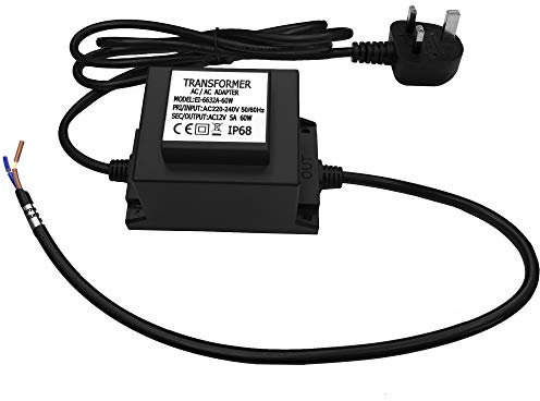 CNBRIGHTER 12V AC Transformer, 5A 60W, 220-240V AC to 12V DC LED Power Supply, Voltage Converter LED Driver, Adapter for Outdoor Landscape Lighting/Swimming Pool Light