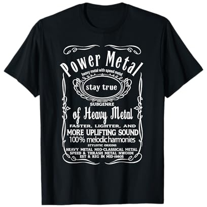 Power Metal THRASH DEATH METAL Guitarra Solo Heavy Metal Core Camiseta