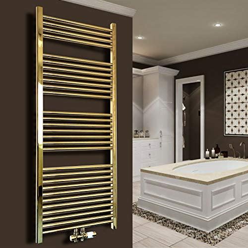 Gulfstream Komfort Badheizkörper 750 x 600 mm in Gold gerade Hochwertiger Handtuchheizkörper Handtuchwärmer