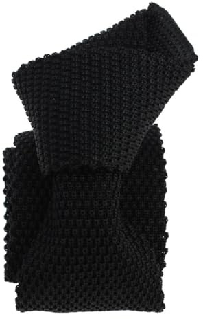 Tony & Paul. Cravate tricot. TONY, Soie. Noir Charbon - Uni - FABRIQUE EN ITALIE.