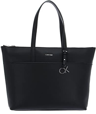 Calvin Klein Damen Tasche Ck Must Shopper Large mit Reißverschluss, Schwarz (Ck Black), Einheitsgröße