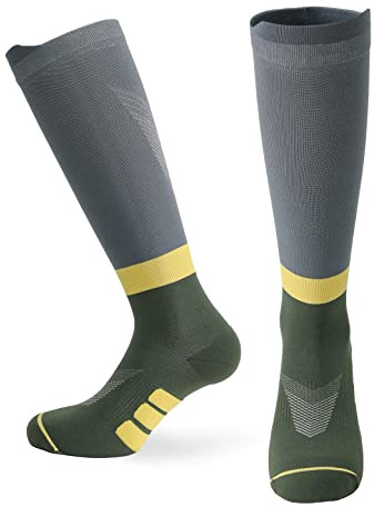 Calze a compressione di alta qualità per uomini e donne – Design premium sostenibile con compressione graduata per sport, corsa, ciclismo, sci, escursionismo, viaggi, Prodotte nell'UE.