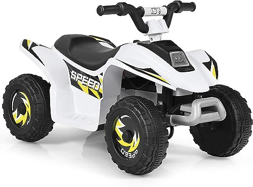 DREAMADE 6V Elektro-Quad für Kinder, 2,8-4,6 km/h Elektroquad mit Rückwärtsgang & Bremse & Ladegerät, mini Kinderquad bis 30 kg (Weiß)