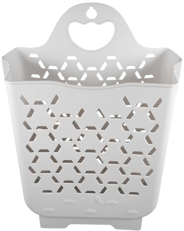 Alipis Wall Mounted Laundry Basket Collapsible Hanging Hamper Space Saving Laundry Organizer with Handle for Bedroom Bathroom 12X6X15 Inch