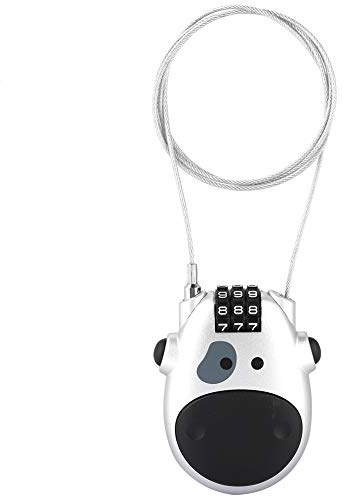 HERCHR Cable Lock, 3-Digit Combination Lock with Retractable Cable for Bike, Ski, Snowboard, Stroller, Luggage(Silver)