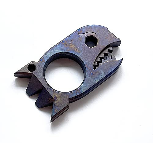 LULAOLIU EDC Brechstange mit Flaschenöffner, Schraubenschlüssel, Titan-Hebeleisen, Multi-Tool, Hai-Tasche, Brecheisen für Camping, Wandern, Angeln, Überleben im Freien, schillernde Farbe