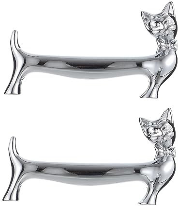 HOMSFOU Metall Essstäbchen Halter 2Er Set - Kreativer Katzen Design Stäbchenablage Aus Legierung Für Küche Und Tisch Ideal Für Japanische Essstäbchen Und Besteck