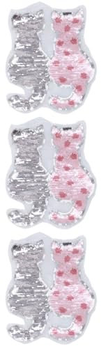 STOBOK 3St Pailletten Taschen Patches Aufnäher dekorativ Flash-Kostüm Glitzerapplikationen Glitzer-Kleiderflicken aufkleber Kleidungsflicken Pailletten nähen Rechner Zubehör kippen Banner