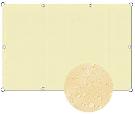 Voiles Ombrages Imperméable Rectangulaire 3x4m, UV Protection Étanche Voile de Protection Solaire Toile pour Pergola avec Oeillets pour Jardins Balcons Terrasses - Jaune Clair