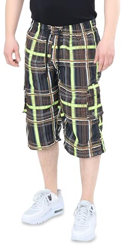 Ben Creek – capri-fritidsbyxor för män – Bermudashorts för fritid och vardag – korta 3/4 vandringsbyxor med elastiskt midjeband – halvlång cargo, med multifickor QL05, 3XL