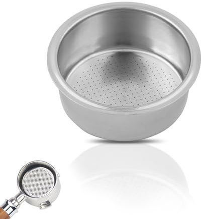 MEGAVOW Panier-filtrant en Acier Inoxydable 51mm, 2 Tasse Filtre à Café Réutilisable, Expresso Accessoires Non Pressurisé pour Porte-filtre Sans Fond